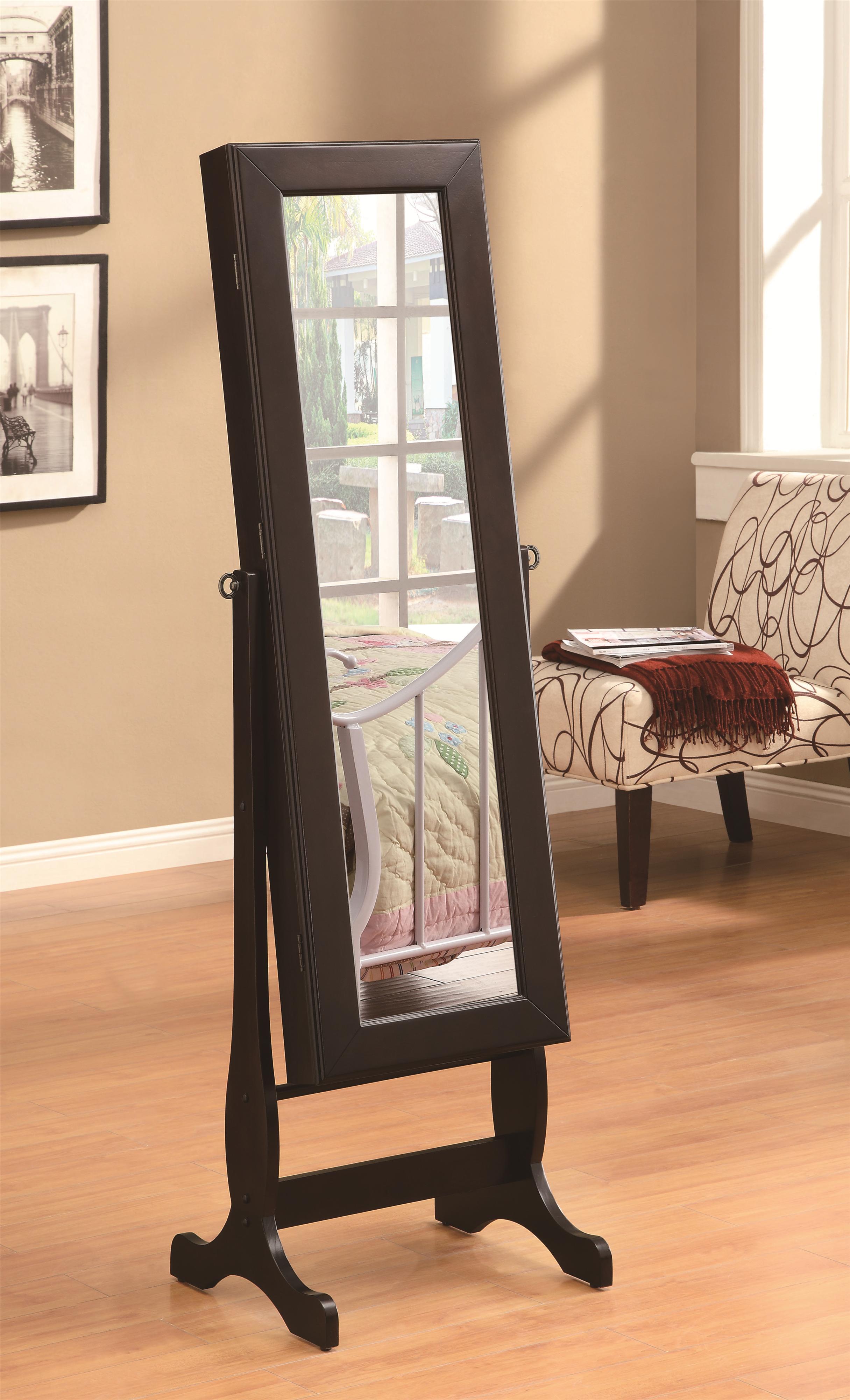 Coaster Jewelry Armoires 901805 Casual Jewelry Mirror Cheval Arwood s Furniture Floor Mirrors
